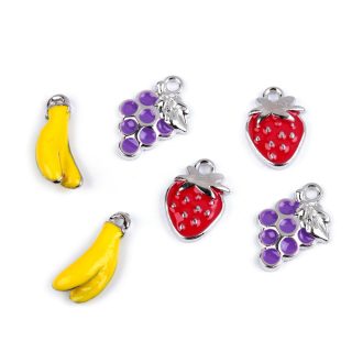 Függő / cipzár húzóka banán, bor, eper