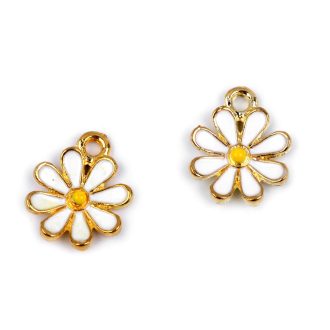 Fém medál / cipzár húzóka virág Ø12 mm