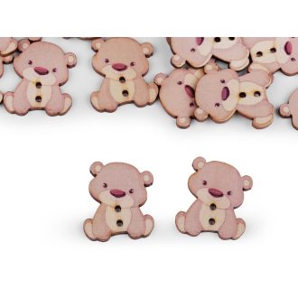 Fából készült dekoratív gombmaci