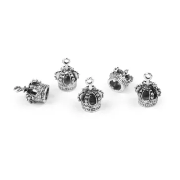Korona / medál 12x16 mm - platina (20 db-os csomagolás)