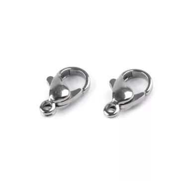   Nemesacél delfinkapocs  több méret - 4 (7x12 mm) platina (100 db-os csomagolás)
