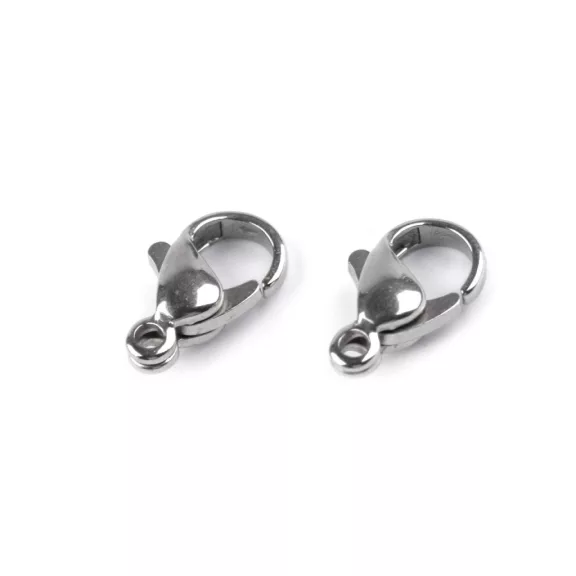 Nemesacél delfinkapocs több méret - 4 (7x12 mm) platina (100 db-os csomagolás) Nemesacél delfinkapocs több méret - 4 (7x12 mm) platina (100 db-os csomagolás)