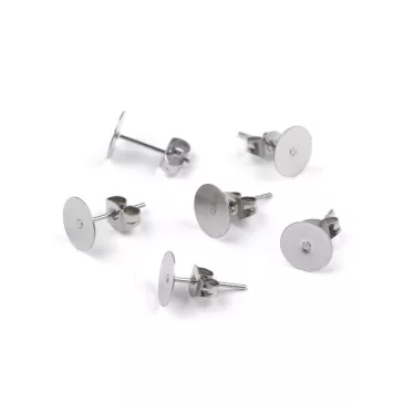   Puzetta ragasztható Ø8 mm rozsdamentes acélból - platina (60 db-os csomagolás)