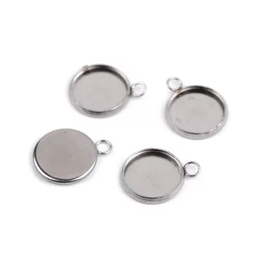   Rozsdamentes acél ágy Ø12 mm szemmel, félkész termék - platina (60 db-os csomagolás)