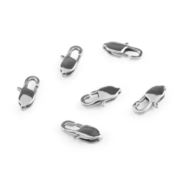   Karabiner rozsdamentes acélból 7x15 mm - platina (30 db-os csomagolás)