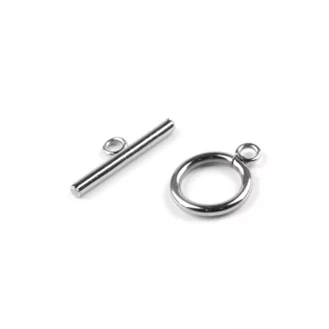  Rozsdamentes acél Amerikai T kapocs  Ø14 mm - platina (10 pr)
