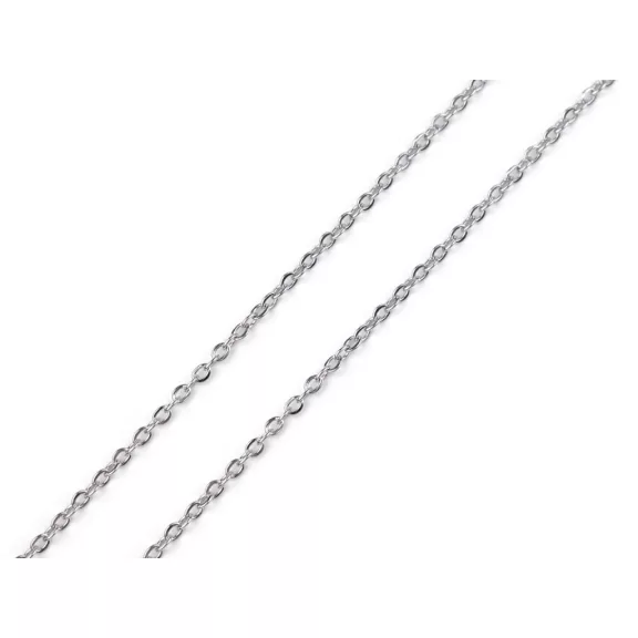 Nemesacél lánc 2 mm folyóméterben - platina (1 m-os csomagolás) Nemesacél lánc 2 mm folyóméterben - platina (1 m-os csomagolás)