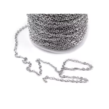 Nemesacél lánc 2 mm folyóméterben - platina