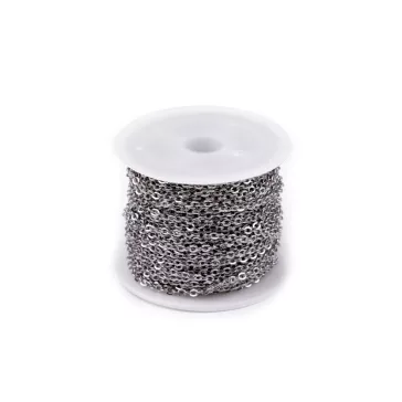 Nemesacél lánc 2,3 mm folyóméterben - platina