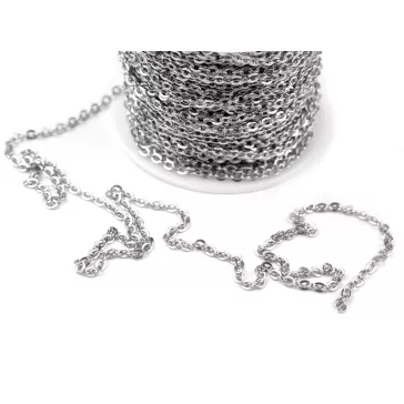 Nemesacél lánc 2,3 mm folyóméterben - platina