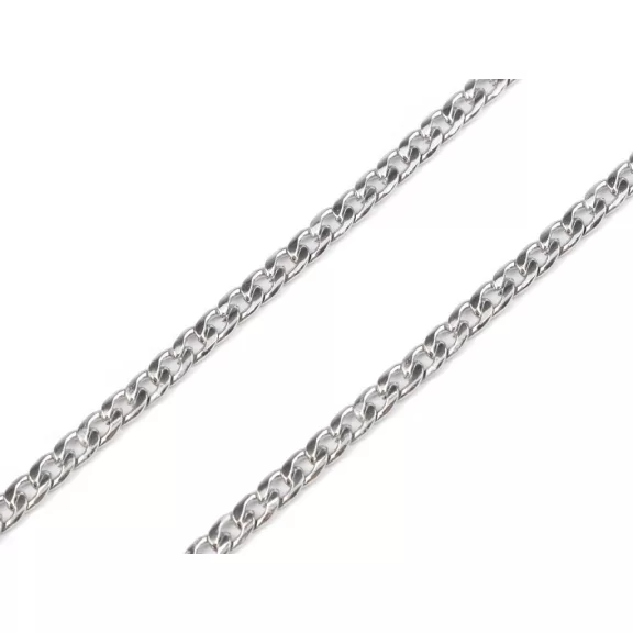 Rozsdamentes acél lánc lapos 4,6 mm hossza 1 m - platina (10 db-os csomagolás) Rozsdamentes acél lánc lapos 4,6 mm hossza 1 m - platina (10 db-os csomagolás)