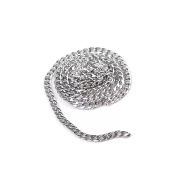   Rozsdamentes acél lánc lapos  4,6 mm hossza 1 m - platina (10 db-os csomagolás)