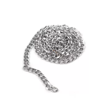   Rozsdamentes acél lapos lánc 5 mm hossz 1 m - platina (10 db-os csomagolás)