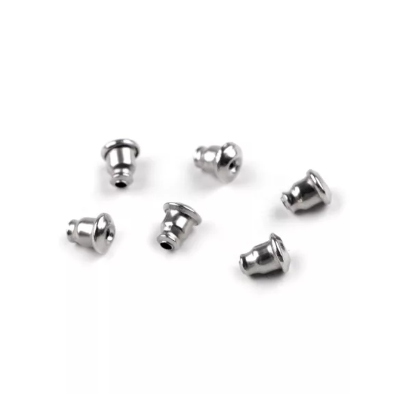 Fülbevaló fék rozsdamentes acélból 5x6 mm - platina (6 db-os csomagolás) Fülbevaló fék rozsdamentes acélból 5x6 mm - platina (6 db-os csomagolás)