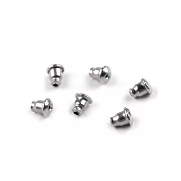   Fülbevaló fék rozsdamentes acélból 5x6 mm - platina (30 db-os csomagolás)