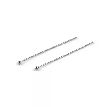   Szerelőpálca golyóval 40 mm nemes acél - platina (200 db-os csomagolás)