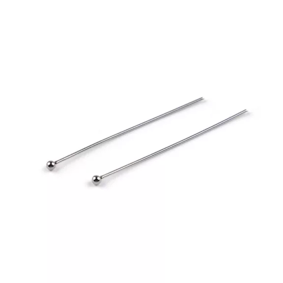 Szerelőpálca golyóval 40 mm nemes acél - platina (200 db-os csomagolás) Szerelőpálca golyóval 40 mm nemes acél - platina (200 db-os csomagolás)