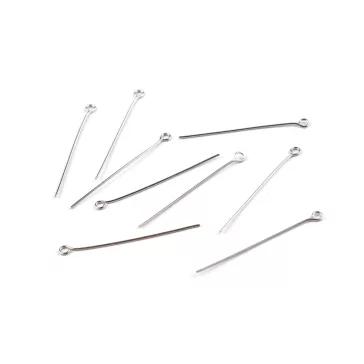   Szerelőpálca 40 mm nemes acél - platina (200 db-os csomagolás)