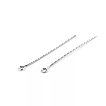   Szerelőpálca 40 mm nemes acél - platina (200 db-os csomagolás)