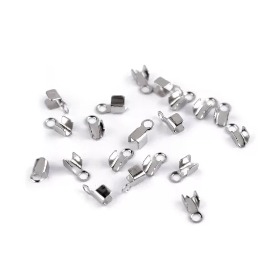 Szétnyitható vég bőrre rozsdamentes acélból 2 mm lapos - platina (20 db-os csomagolás) Szétnyitható vég bőrre rozsdamentes acélból 2 mm lapos - platina (20 db-os csomagolás)