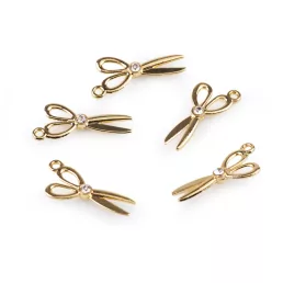 Fém medál olló csiszolt kövekkel 10x20 mm