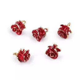 Fém medál virág rózsa 3D 11x14 mm