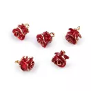 Fém medál virág rózsa 3D 11x14 mm - piros (50 db-os csomagolás) Fém medál virág rózsa 3D 11x14 mm - piros (50 db-os csomagolás)