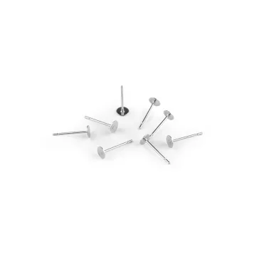   Nemesacél bedugós fülbevaló alap Ø4; 6; 8 mm - 1 (4 mm) platina (40 db-os csomagolás)