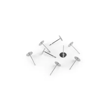   Nemesacél bedugós fülbevaló alap Ø4; 6; 8 mm - 2 (6 mm) platina (40 db-os csomagolás)