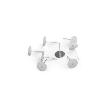   Nemesacél bedugós fülbevaló alap Ø4; 6; 8 mm - 3 (8 mm) platina (80 db-os csomagolás)
