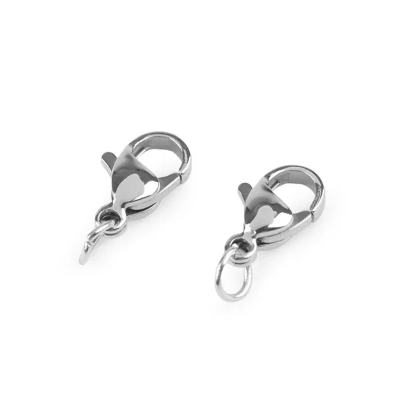 Karabiner kapocs karikával rozsdamentes acélból 7x11; 7x12 mm - 3 (7x12 mm) platina (20 db-os csomagolás) Karabiner kapocs karikával rozsdamentes acélból 7x11; 7x12 mm - 3 (7x12 mm) platina (20 db-os csomagolás)