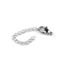 Rozsdamentes hosszabbító lánc karabiner 7x12 mm - platina (50 db-os csomagolás)