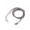 Műbőr zsinór karabinerrel rozsdamentes acélból hossza 46 cm - 1 szürke (1 db-os csomagolás)