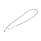 Viasz fűző karabinerrel rozsdamentes acélból hossza 45 cm - fekete (20 db-os csomagolás)