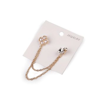 Bross kapocs csiszolt kövekkel négyágúlóhere