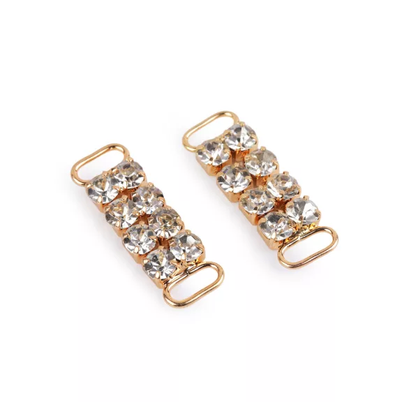 Strasszos dísz ruhákra és kiegészítőkre 12x37 mm - 2 arany (10 db-os csomagolás) Strasszos dísz ruhákra és kiegészítőkre 12x37 mm - 2 arany (10 db-os csomagolás)
