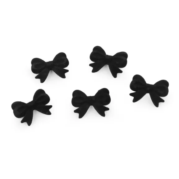 Ékszer alkatrész 3D gyöngy bársony masni 22x38 mm - 2 fekete (5 db-os csomagolás) Ékszer alkatrész 3D gyöngy bársony masni 22x38 mm - 2 fekete (5 db-os csomagolás)
