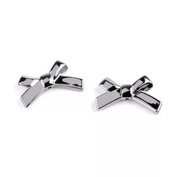 Ékszer alkatrész 3D gyöngy masni 20x34 mm - 1 szürke hematyt (5 db-os csomagolás) Ékszer alkatrész 3D gyöngy masni 20x34 mm - 1 szürke hematyt (5 db-os csomagolás)