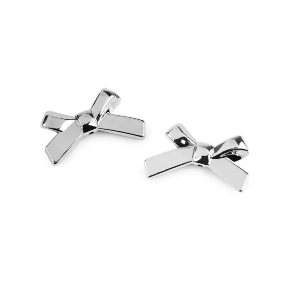 Ékszer alkatrész 3D gyöngy masni 20x34 mm - 2 ezüst (5 db-os csomagolás) Ékszer alkatrész 3D gyöngy masni 20x34 mm - 2 ezüst (5 db-os csomagolás)