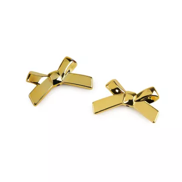   Ékszer alkatrész 3D gyöngy masni 20x34 mm - 3 sárga arany (20 db-os csomagolás)