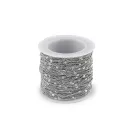 2 mm-es gyöngyökkel díszített rozsdamentes acél lánc - platina 2 mm-es gyöngyökkel díszített rozsdamentes acél lánc - platina