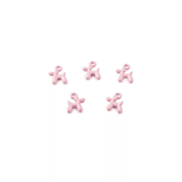   Fém medál mini kutyus 8x10 mm - 2 rózsszín legvilágosab (25 db-os csomagolás)