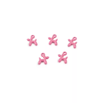   Fém medál mini kutyus 8x10 mm - 3 pink (25 db-os csomagolás)