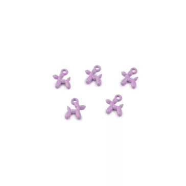   Fém medál mini kutyus 8x10 mm - 4 lila (25 db-os csomagolás)