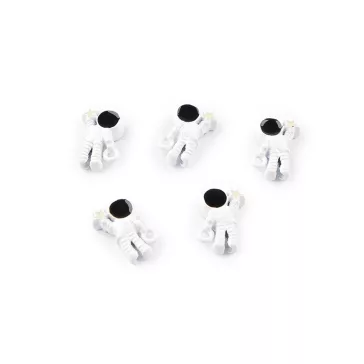   Fém medál / gyöngy űrhajós 9x13 mm - 1 fehér (20 db-os csomagolás)