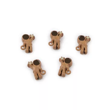   Fém medál / gyöngy űrhajós 9x13 mm - 2 világosbarna (20 db-os csomagolás)