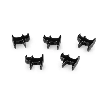   Fém medál  macska 10x22 mm - 4 fekete (20 db-os csomagolás)