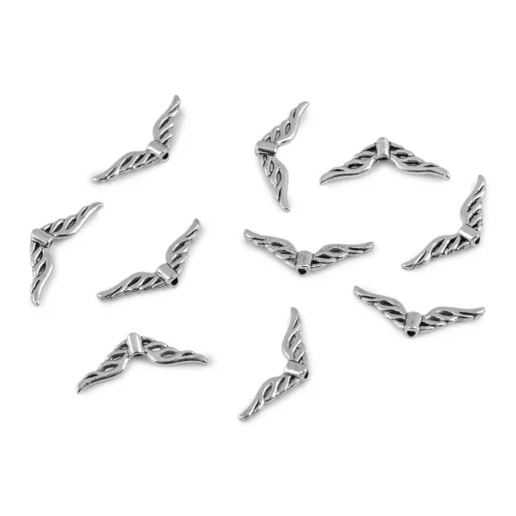 Angyalszárny köztes dísz 22x7 mm - platina (10 db-os csomagolás) Angyalszárny köztes dísz 22x7 mm - platina (10 db-os csomagolás)