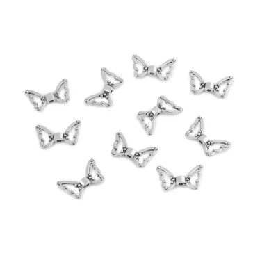   Szárny alakú díszítőelem 18x11 mm köztes ellem - platina (50 db-os csomagolás)