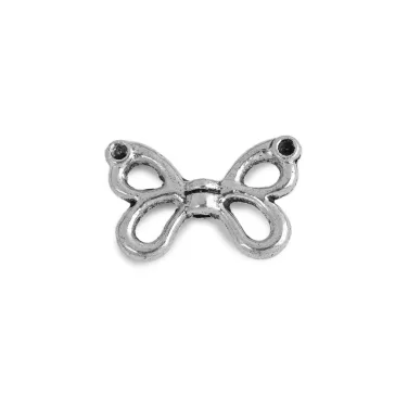   Angyalszárny köztes dísz  15x10 mm köztes ellem - platina (10 db-os csomagolás)